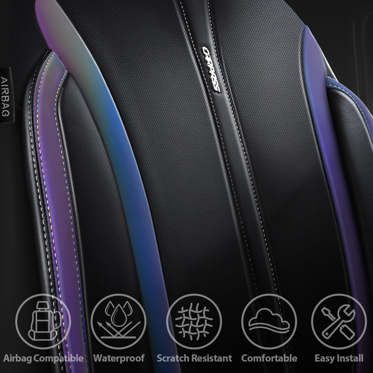 Nappa Leather Car Seat Covers 5 Seats Full Set Z54822