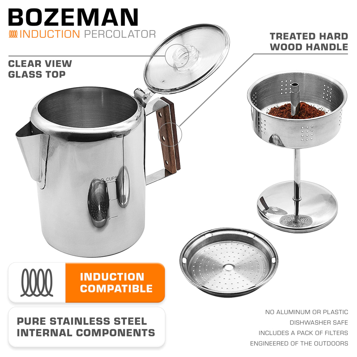Induction Coffee Percolator 9 Cup S46955