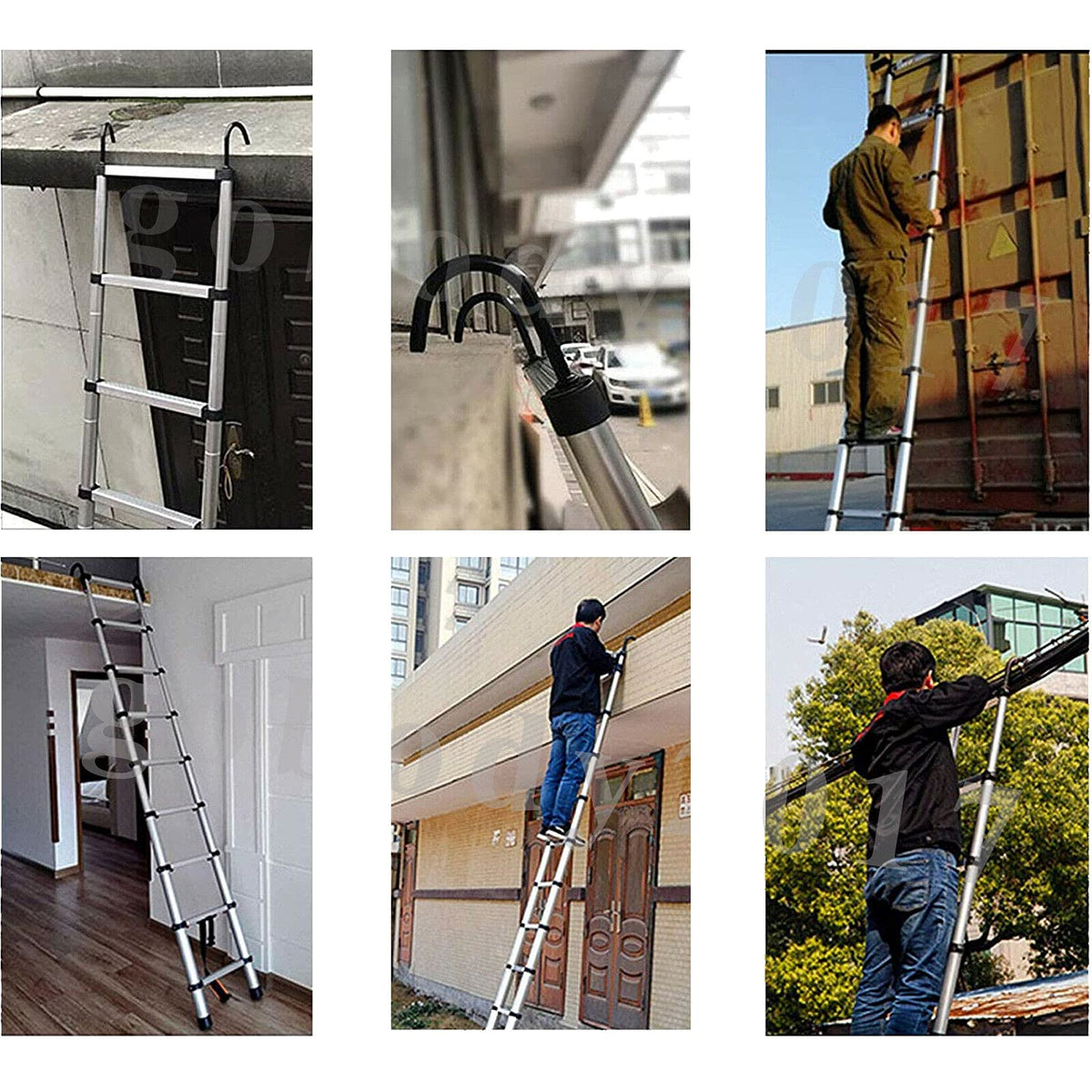 Aluminum Telescoping Extension Ladder 330 Lb Capacity H5926