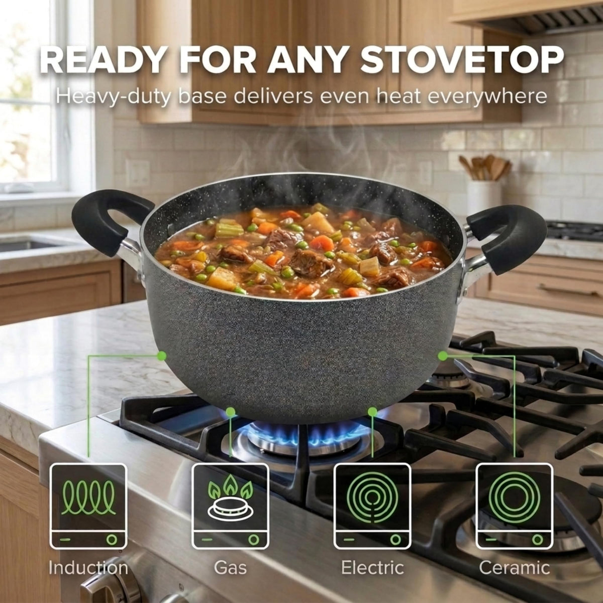 24QT Aluminum Sauce Pot with Glass Lid C7411