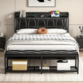 Black Full Size Upholstered Bed Frame with Storage D983988
