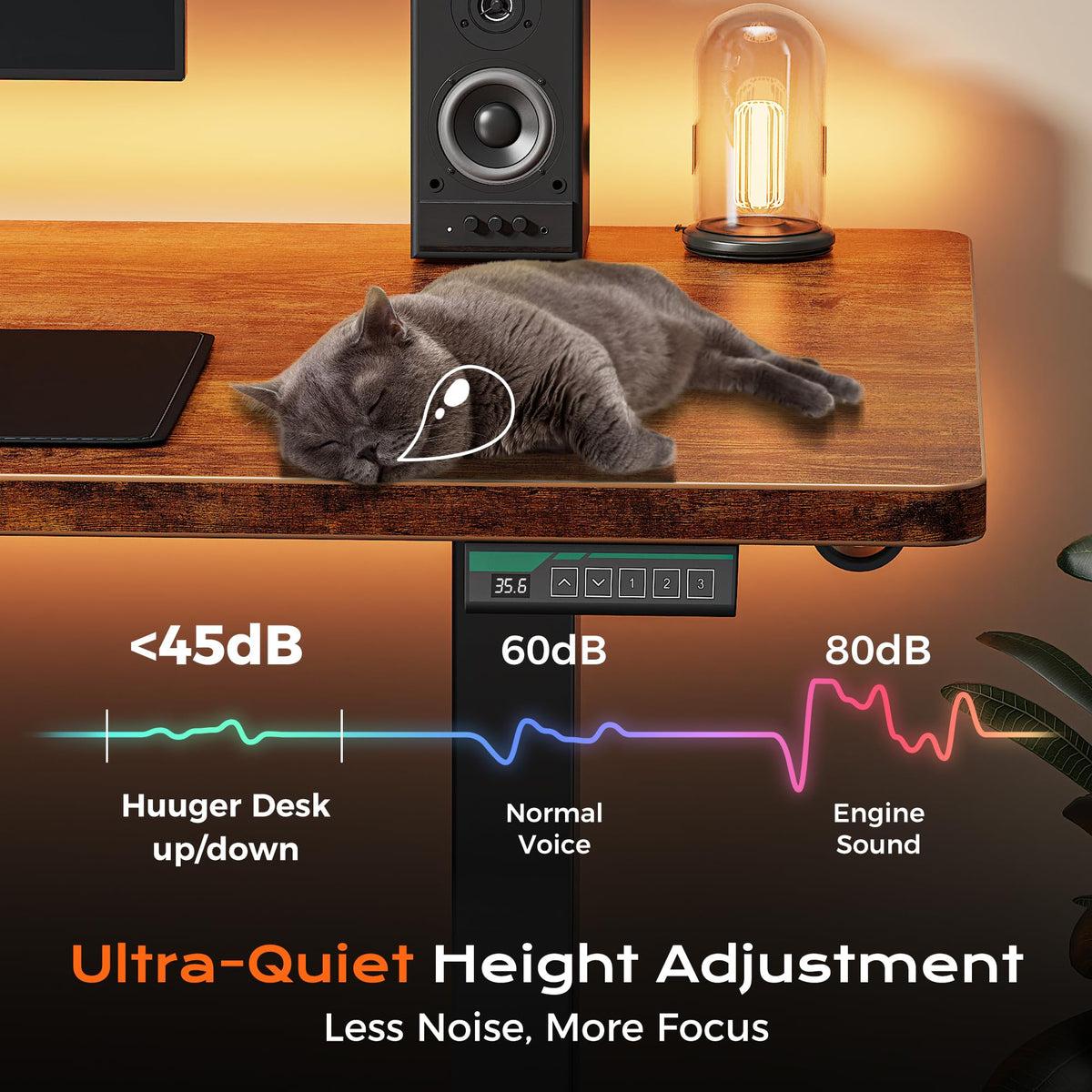 63 x 55 Inch L Shaped Standing Desk with Power Outlets B139
