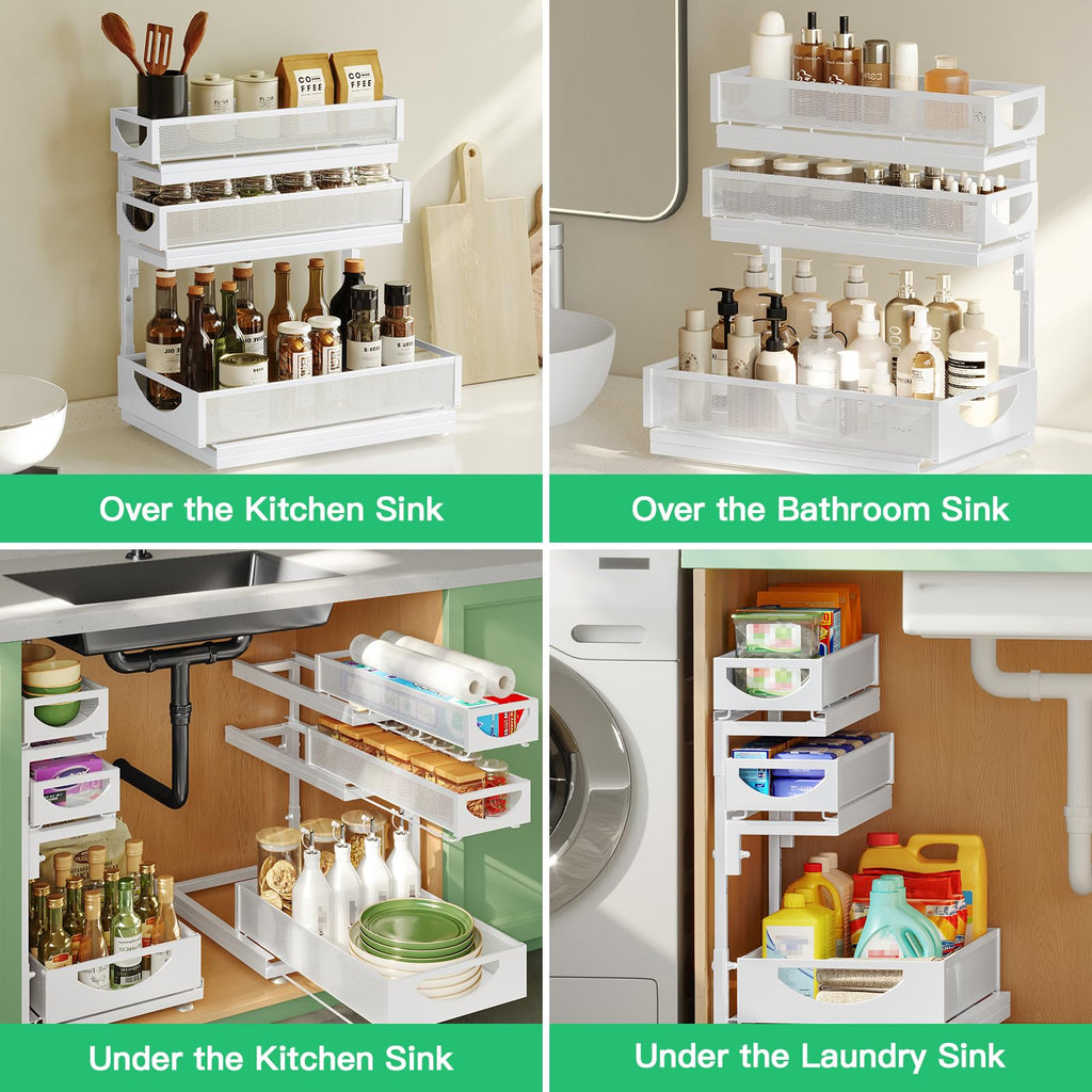 2-Pack 3-Tier Pull Out Under Sink Organizer J924146