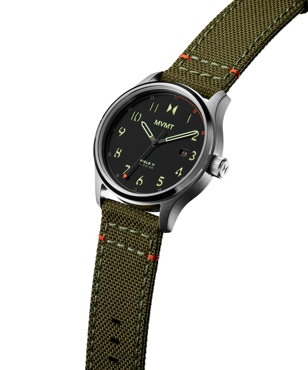Men's 3 Hand Stainless Steel Nylon Strap Watch 41mm D3012