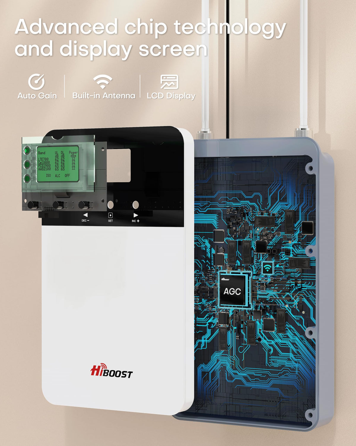 Cell Phone Signal Booster with 2 Indoor Antennas V22105
