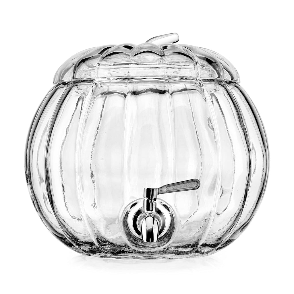 2.11 Gallon Clear Glass Beverage Dispenser with Stainless Steel Spigot X7376