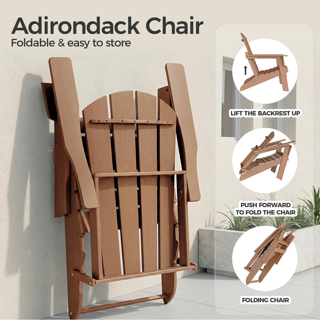 Folding HDPE Adirondack Chair Z476820
