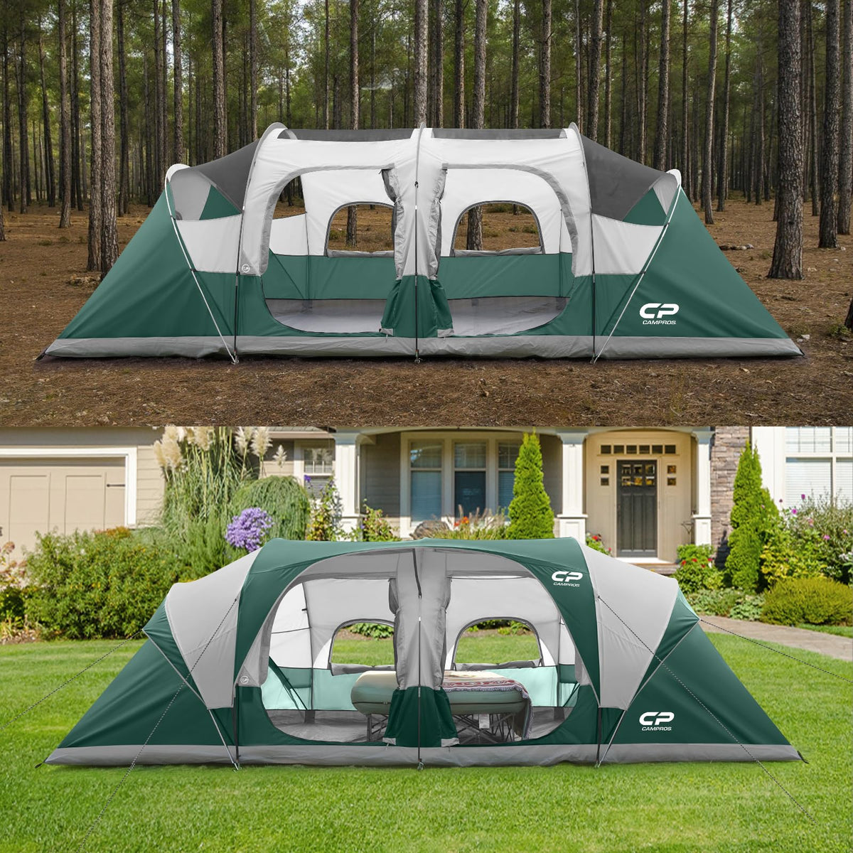 12 Person 3-Room Waterproof Camping Tent H813893