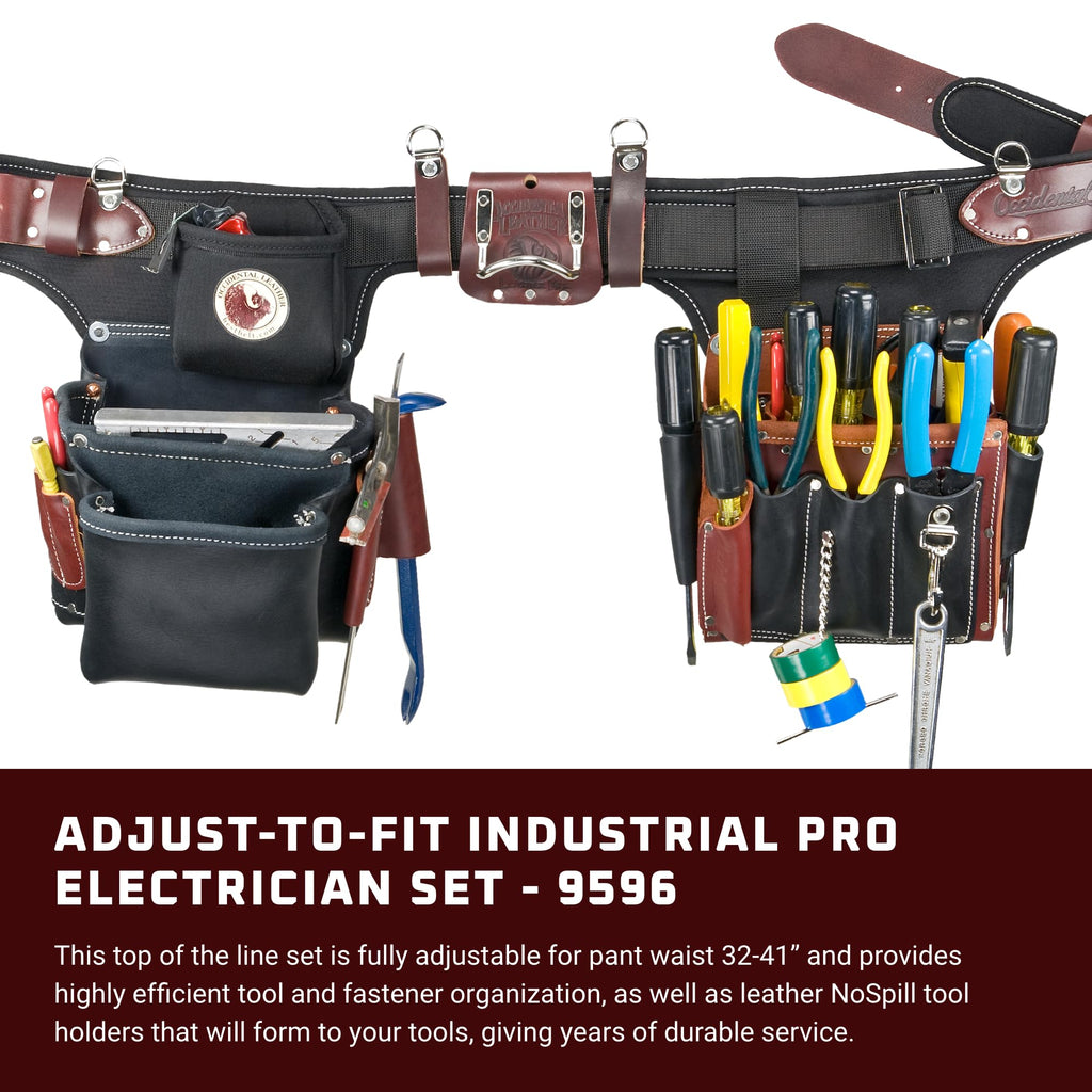 Leather Electrician Tool Set with 31 Pockets T62355