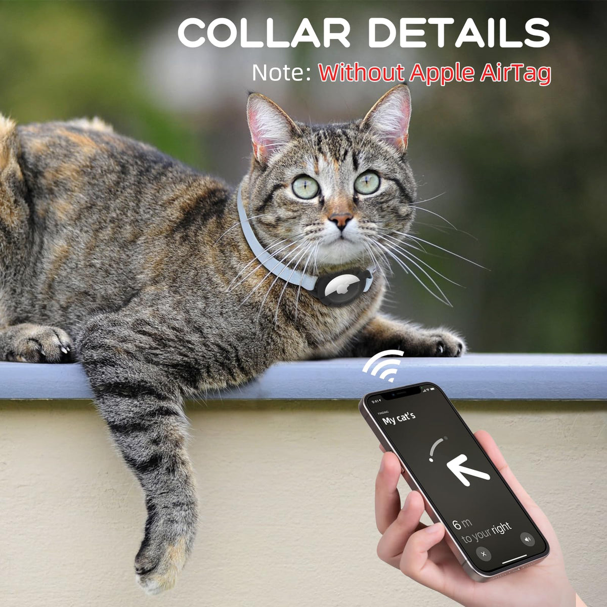 Cat Collar with AirTag Holder and Bell C969