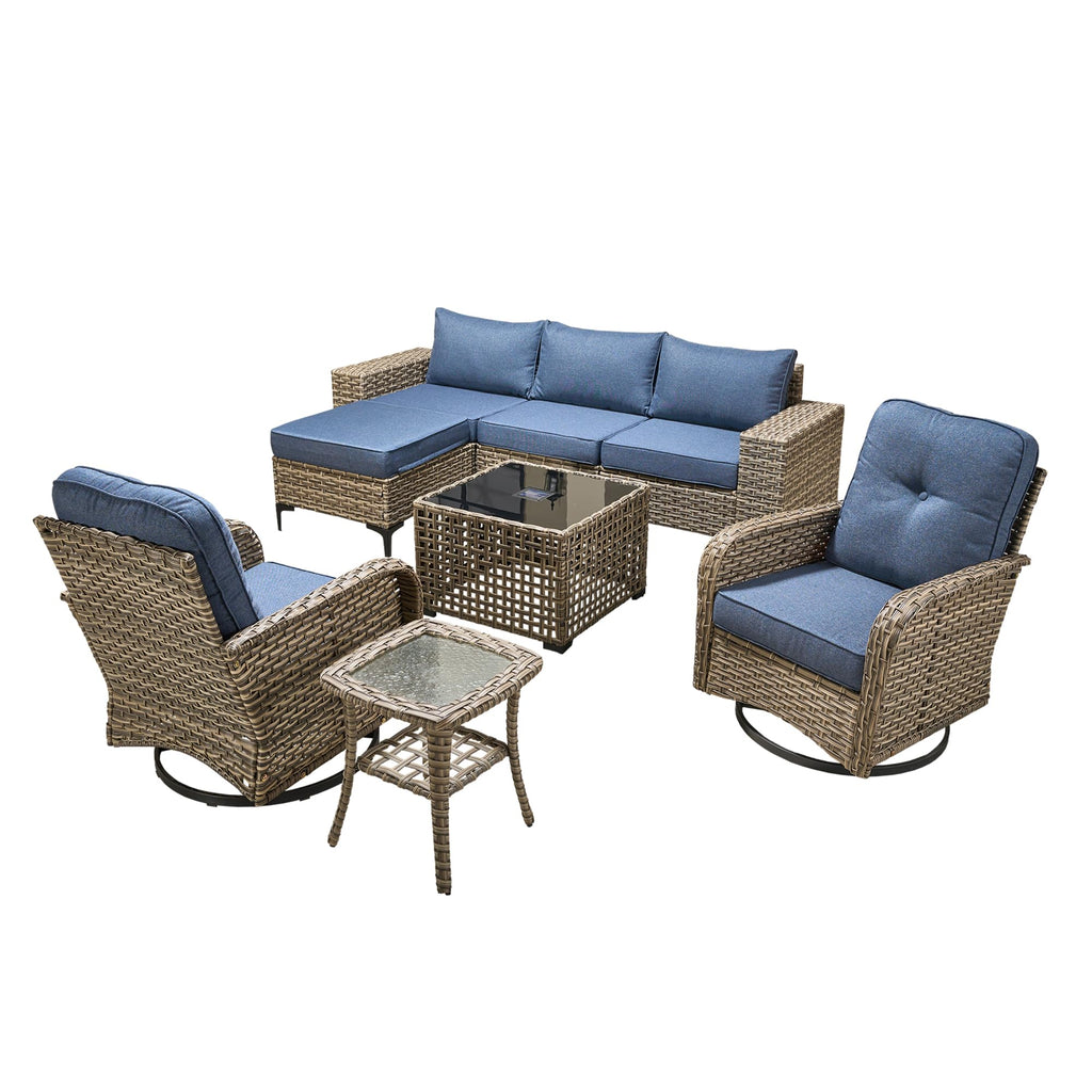 8 Piece Wicker Outdoor Sectional Sofa Set S7319