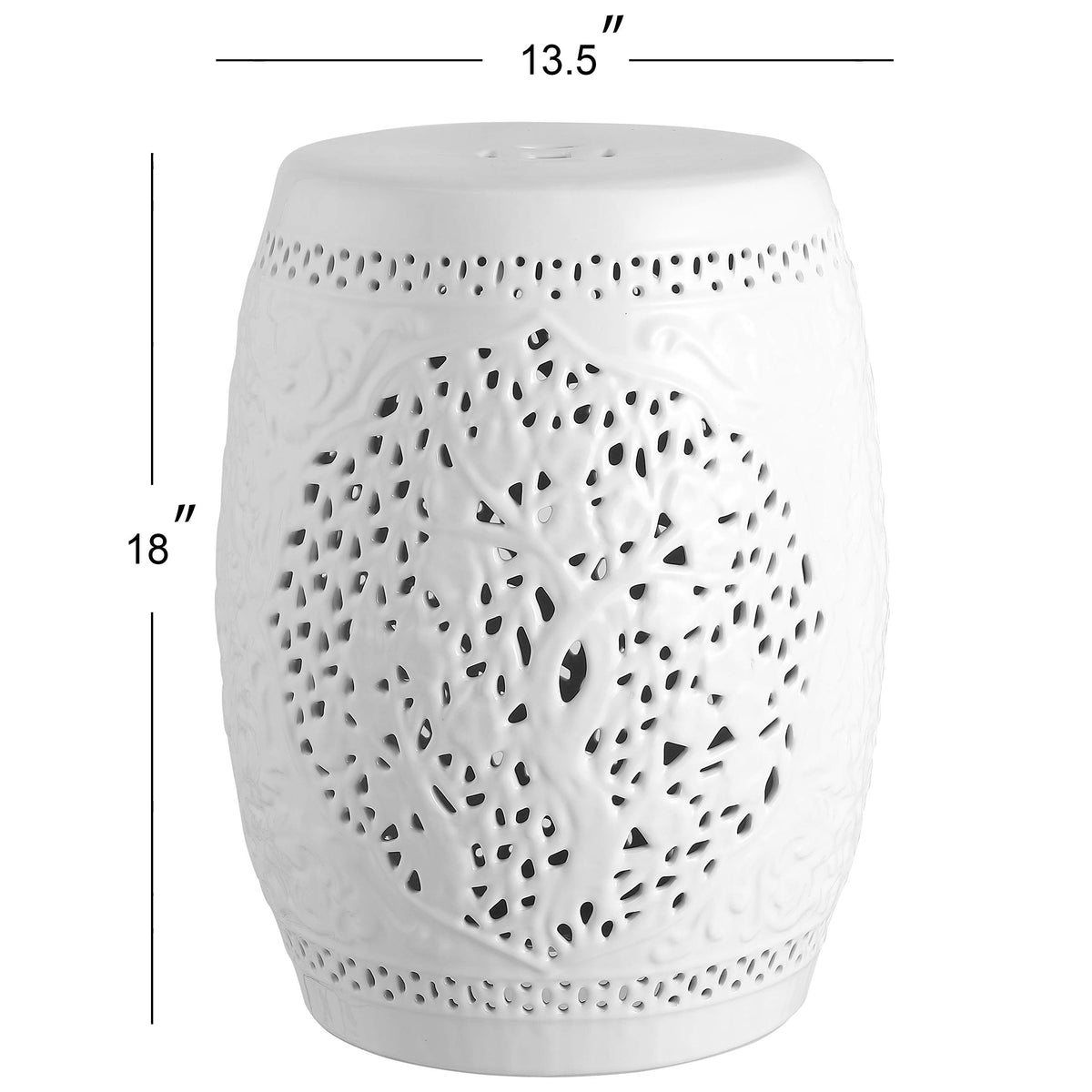 White Ceramic Garden Stool U19084