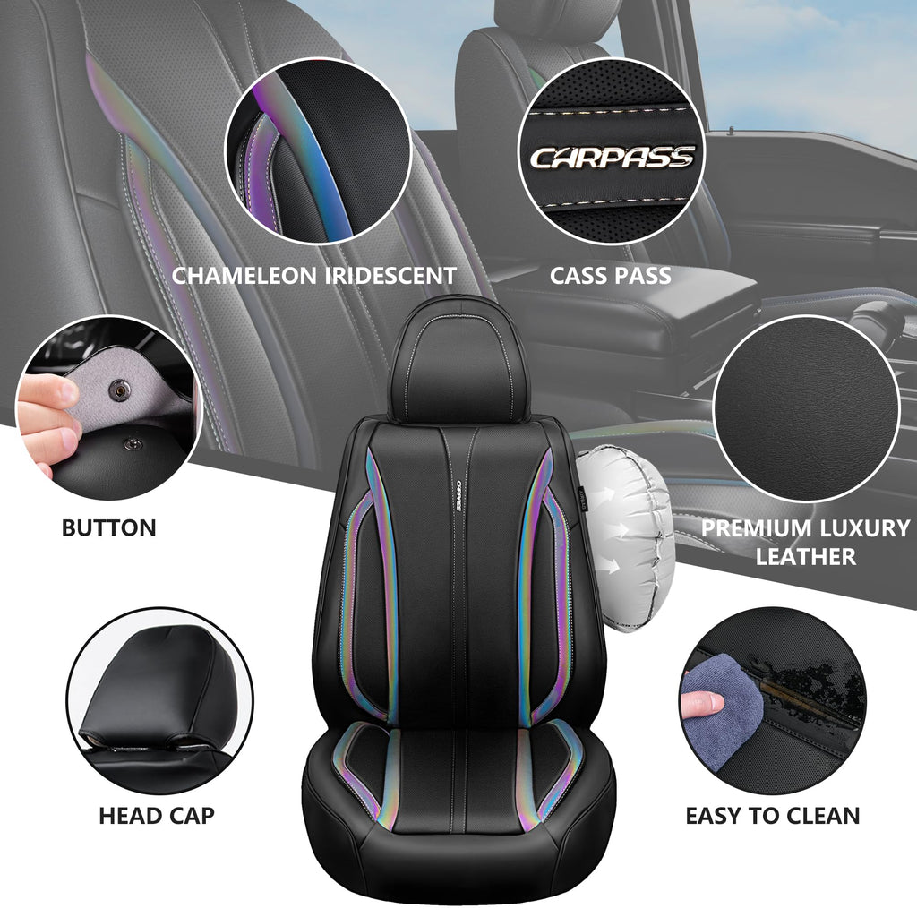 Nappa Leather Car Seat Covers 5 Seats Full Set Z54822