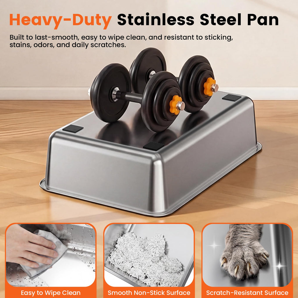 XL Stainless Steel Litter Box with Lid M6807
