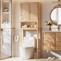 Over the Toilet Storage Cabinet with Rattan Doors S6020