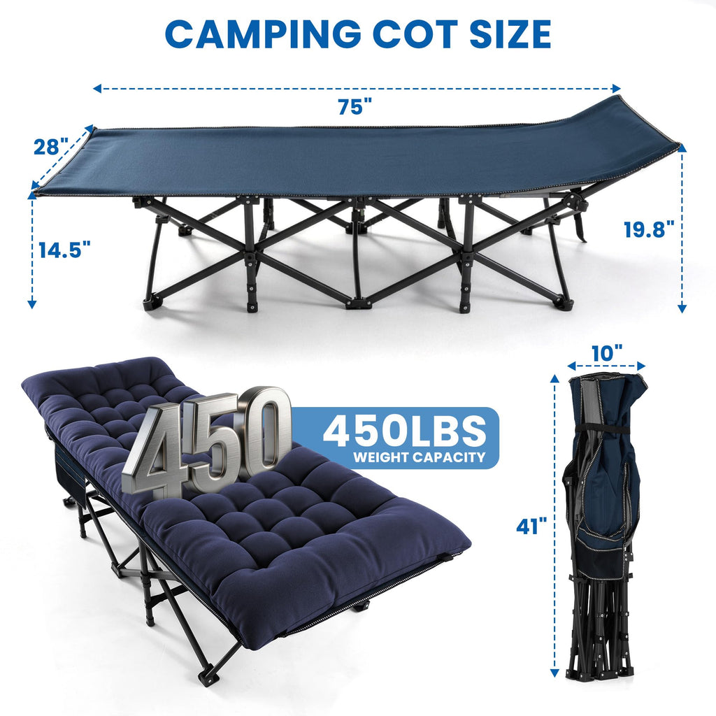 Folding Camping Cot with Mattress Q1192