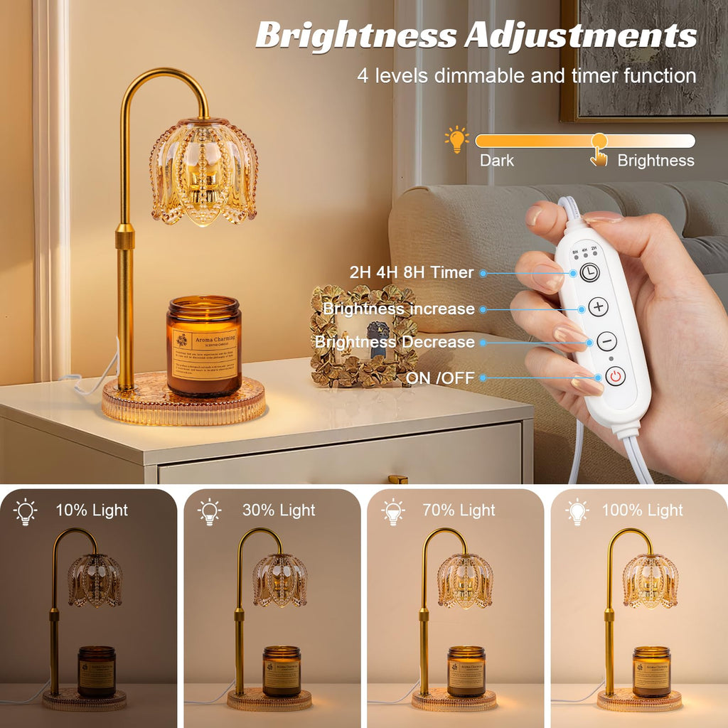 Candle Warmer Lamp with Timer & Dimmable Light Y109499