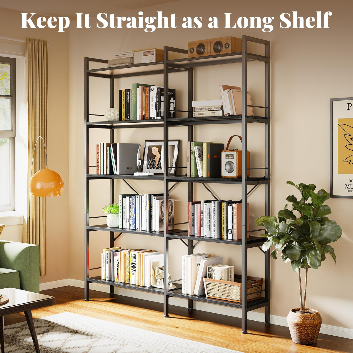 5 Tier L Shaped Corner Bookshelf with 10 Open Shelves Z274420