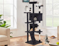 70 Inch Dark Grey Cat Tree Tower with Scratching Post F18388