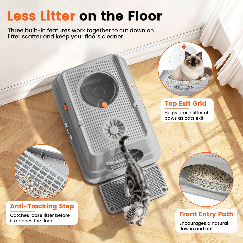 XL Stainless Steel Litter Box with Lid M6807
