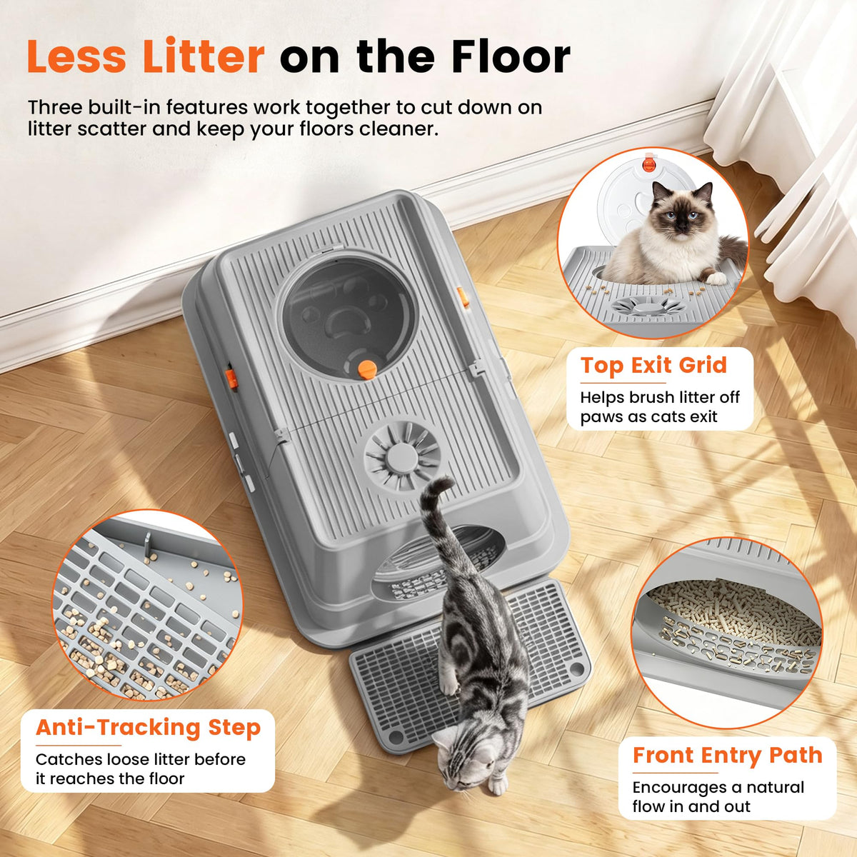 XL Stainless Steel Litter Box with Lid M6807