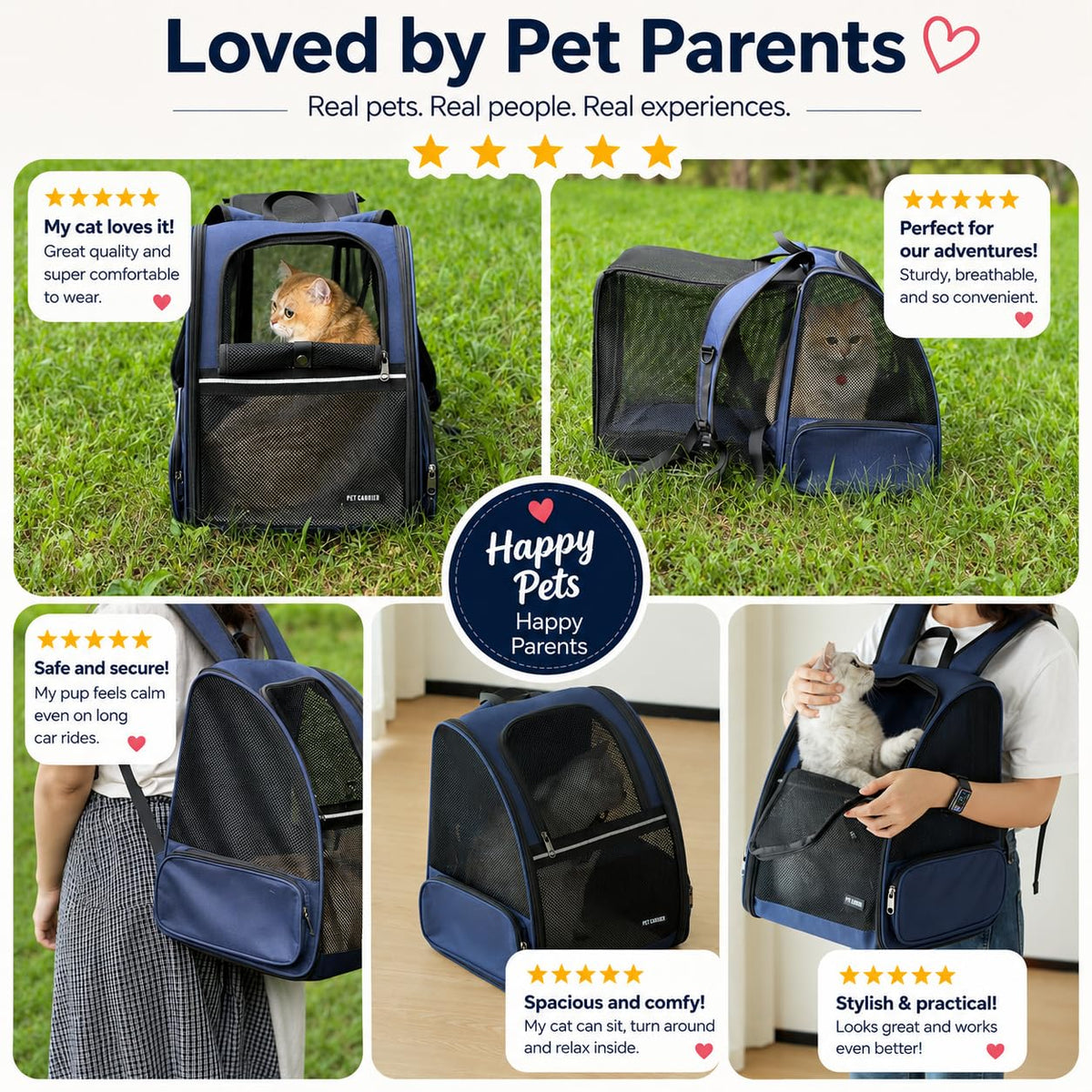 Blue Expandable Cat Carrier Backpack Q441102