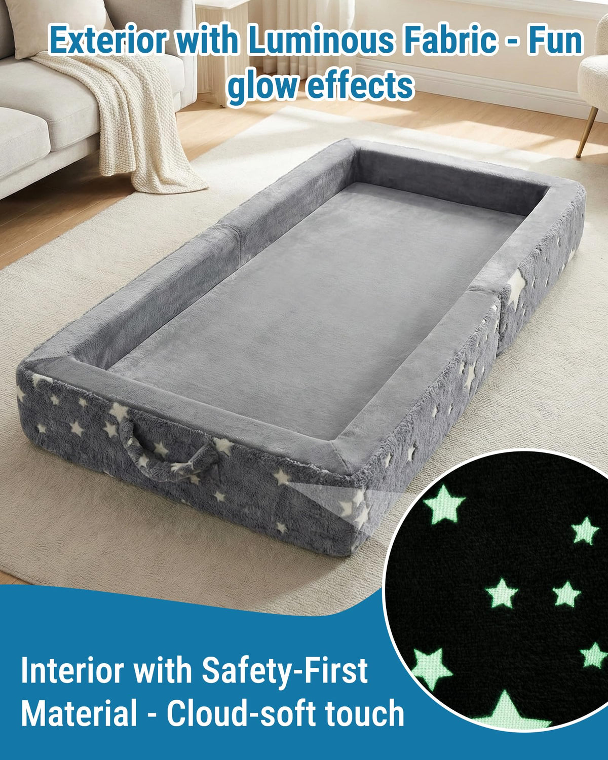 Foldable Glow-in-the-Dark Toddler Floor Bed L902151