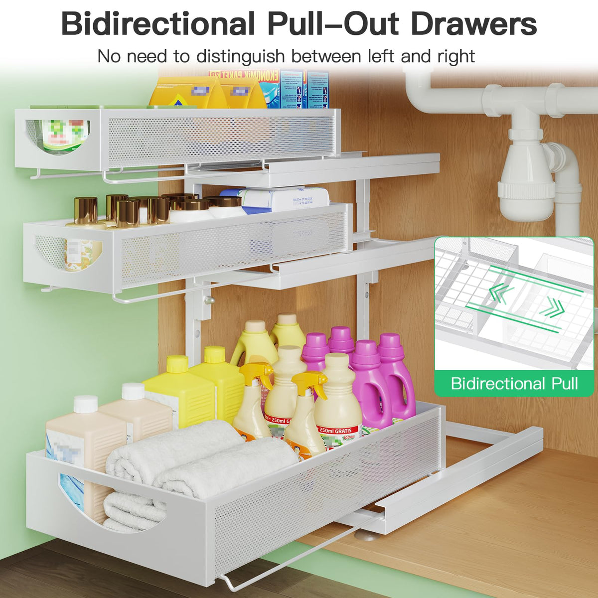 2-Pack 3-Tier Pull Out Under Sink Organizer J924146
