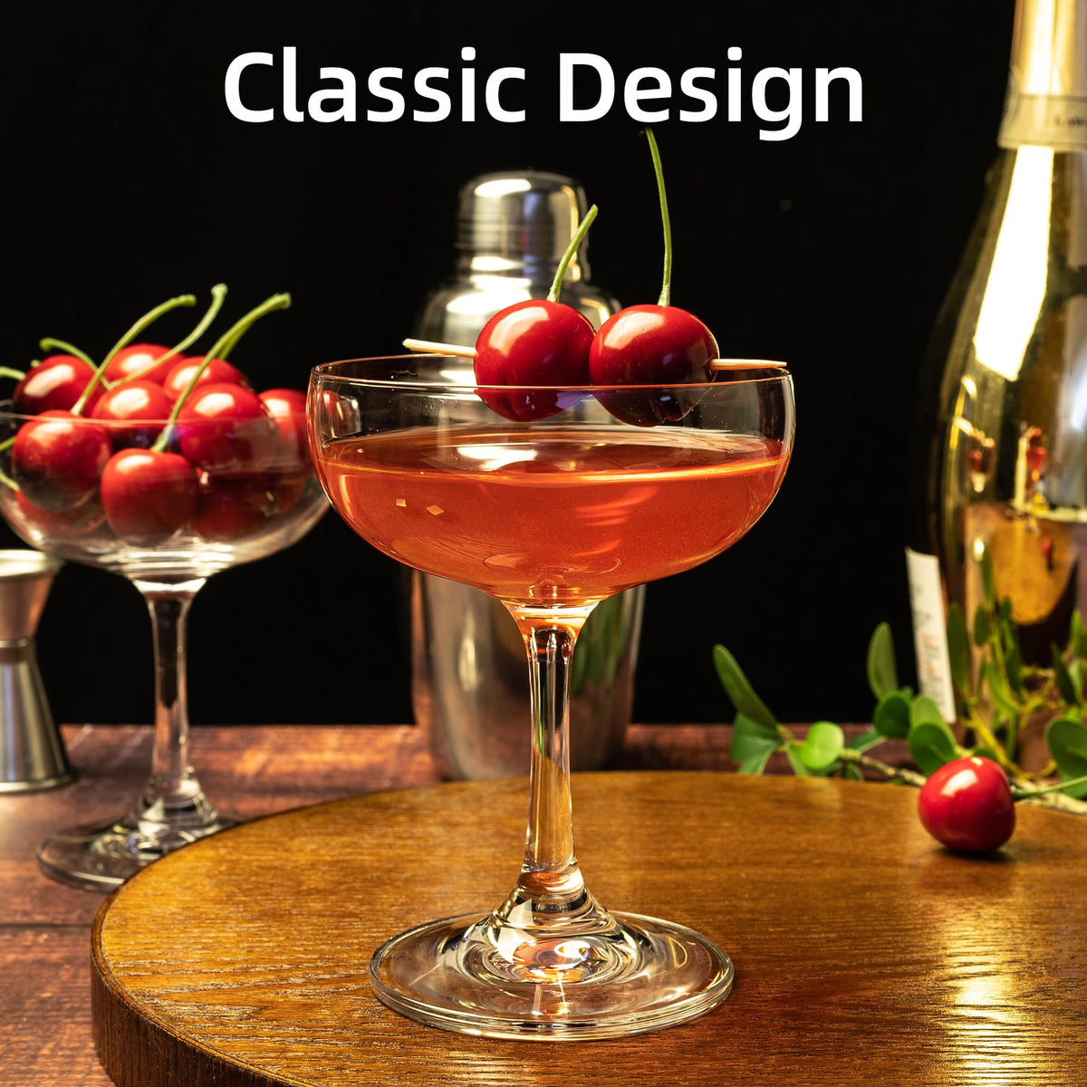 Champagne Glasses Set of 6 Crystal Cocktail Glasses 7 oz A714