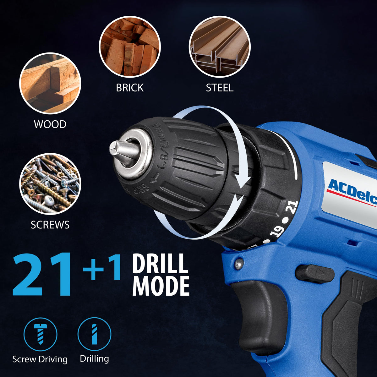 20V Cordless Drill Set with Battery and Charger J139