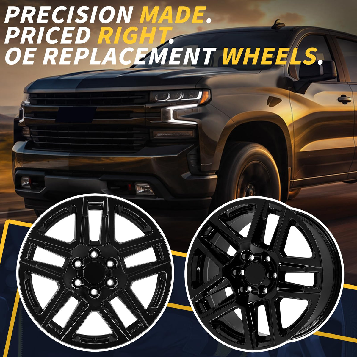 20" 20x9 Inch Gloss Black Aluminum Alloy Wheel Rim O1665
