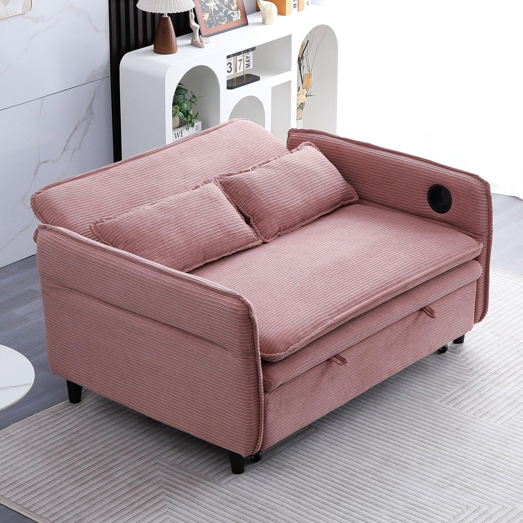 Pink Convertible Sleeper Sofa Bed R68530