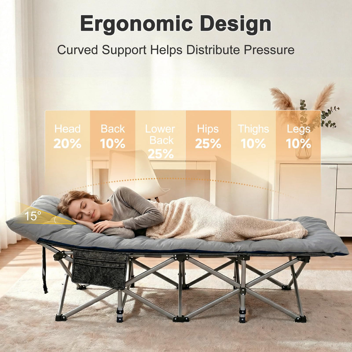 Camping Cot with Mattress V965708