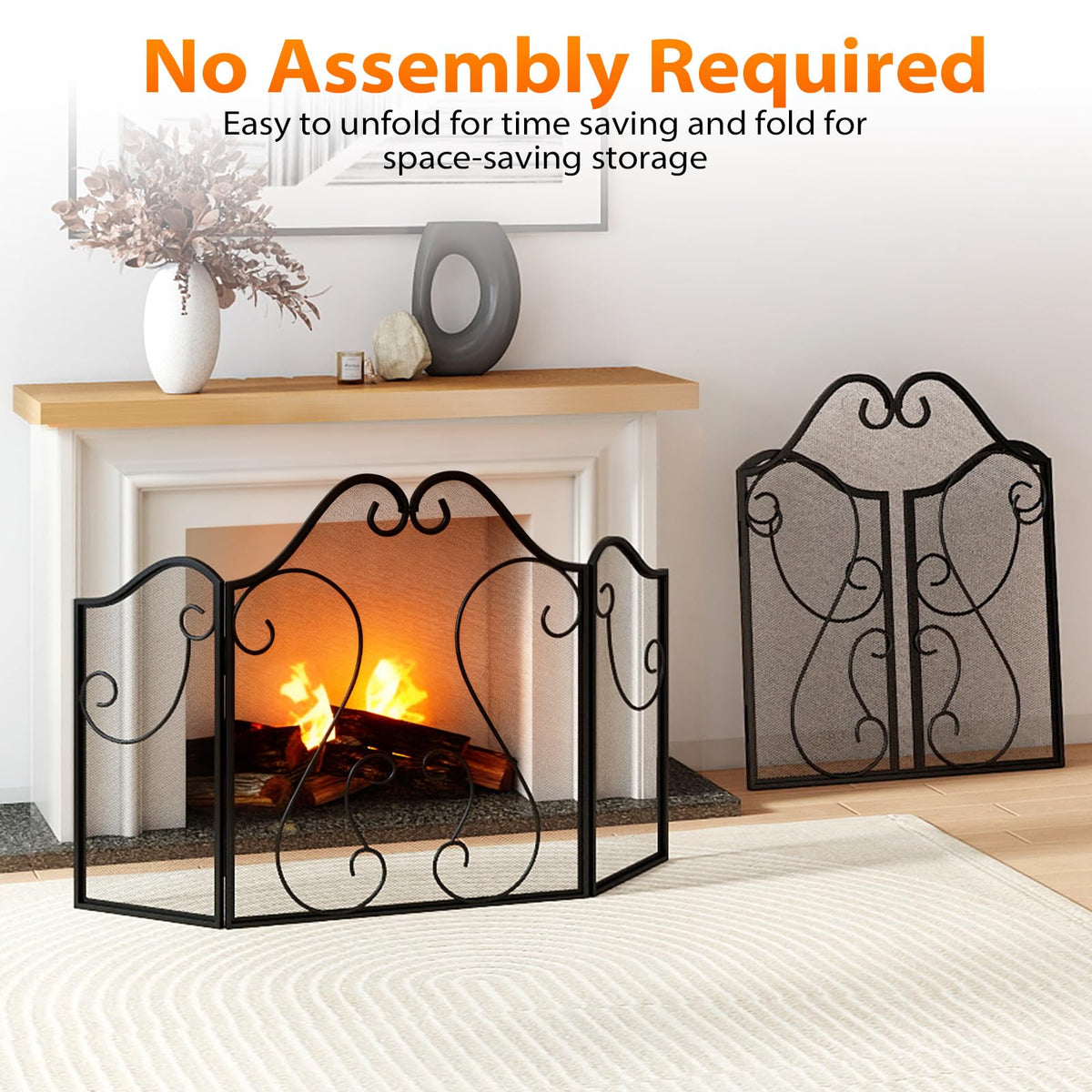 Foldable Fireplace Screen E37481