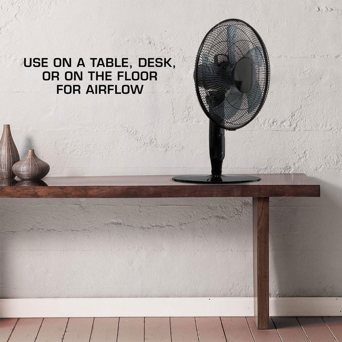 2 Pack Oscillating Pedestal Stand Fan, 12-Speed, 16", Black with Remote Control A394