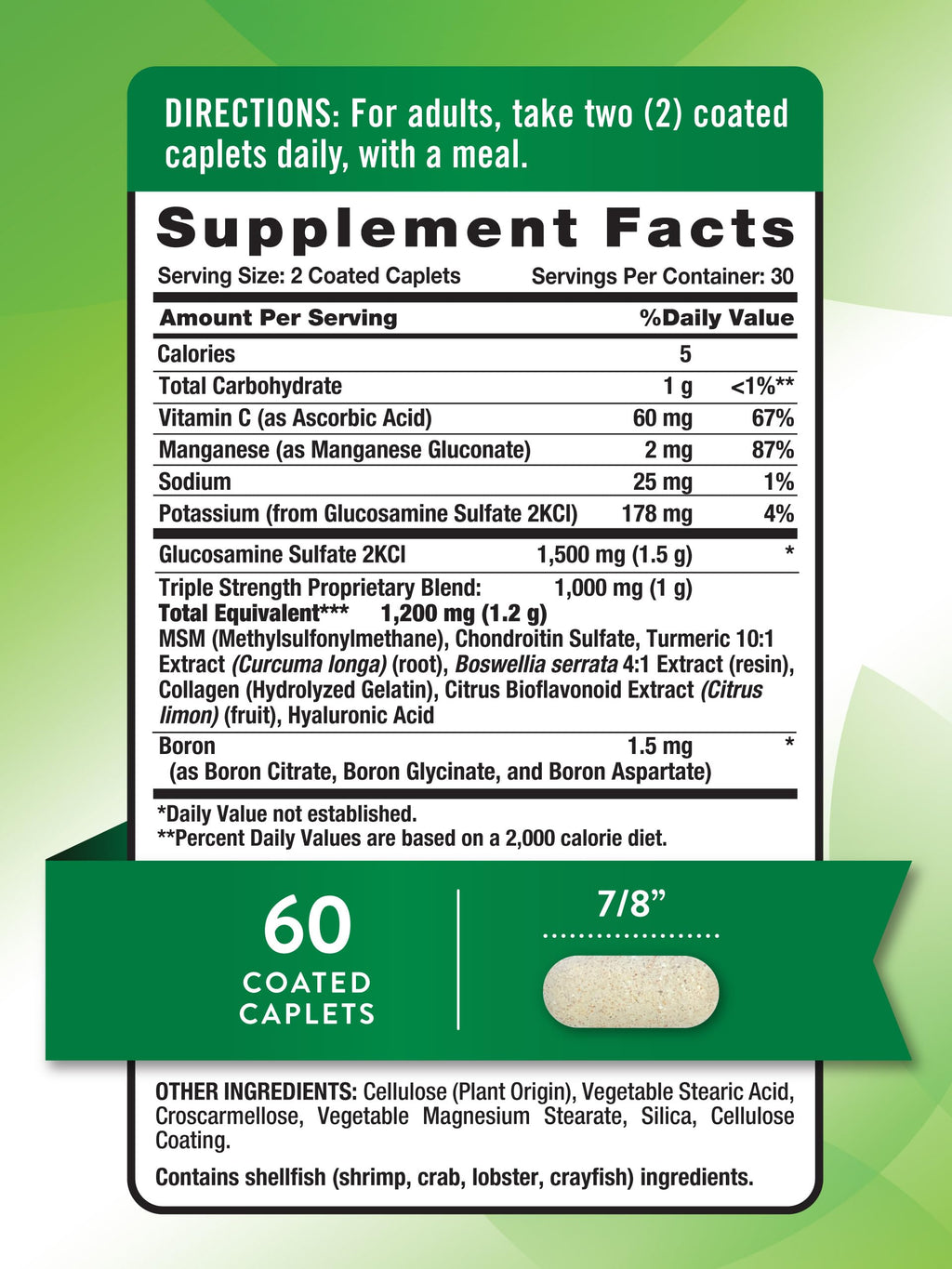 Glucosamine Chondroitin MSM Complex 60 Caplets N98089