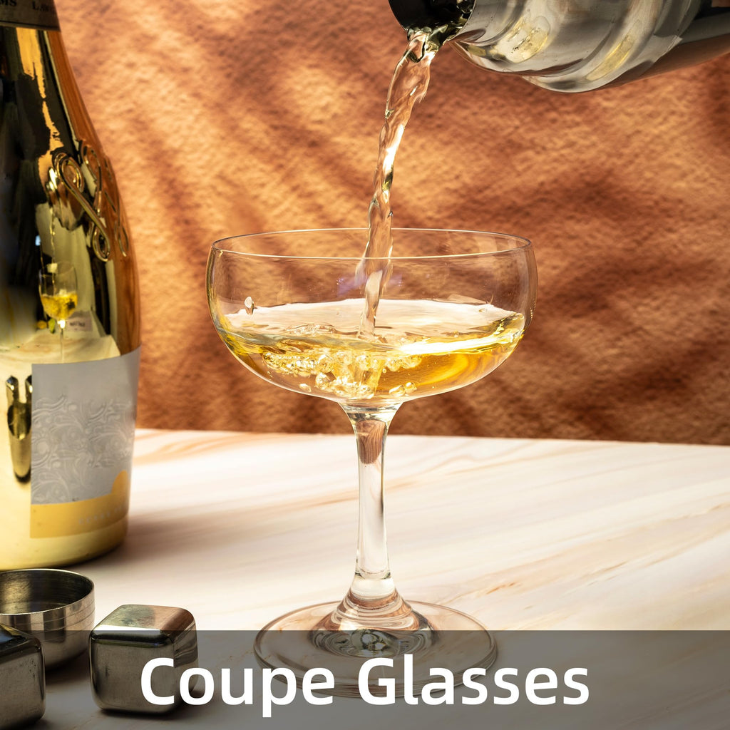 Champagne Glasses Set of 6 Crystal Cocktail Glasses 7 oz A714