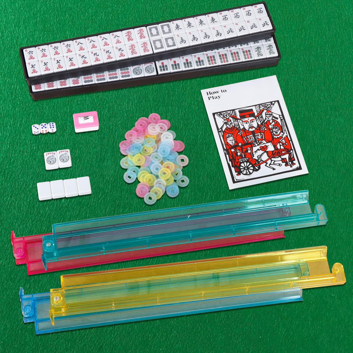 166 Tiles Mah Jongg Set with Soft Velour Bag Z1830