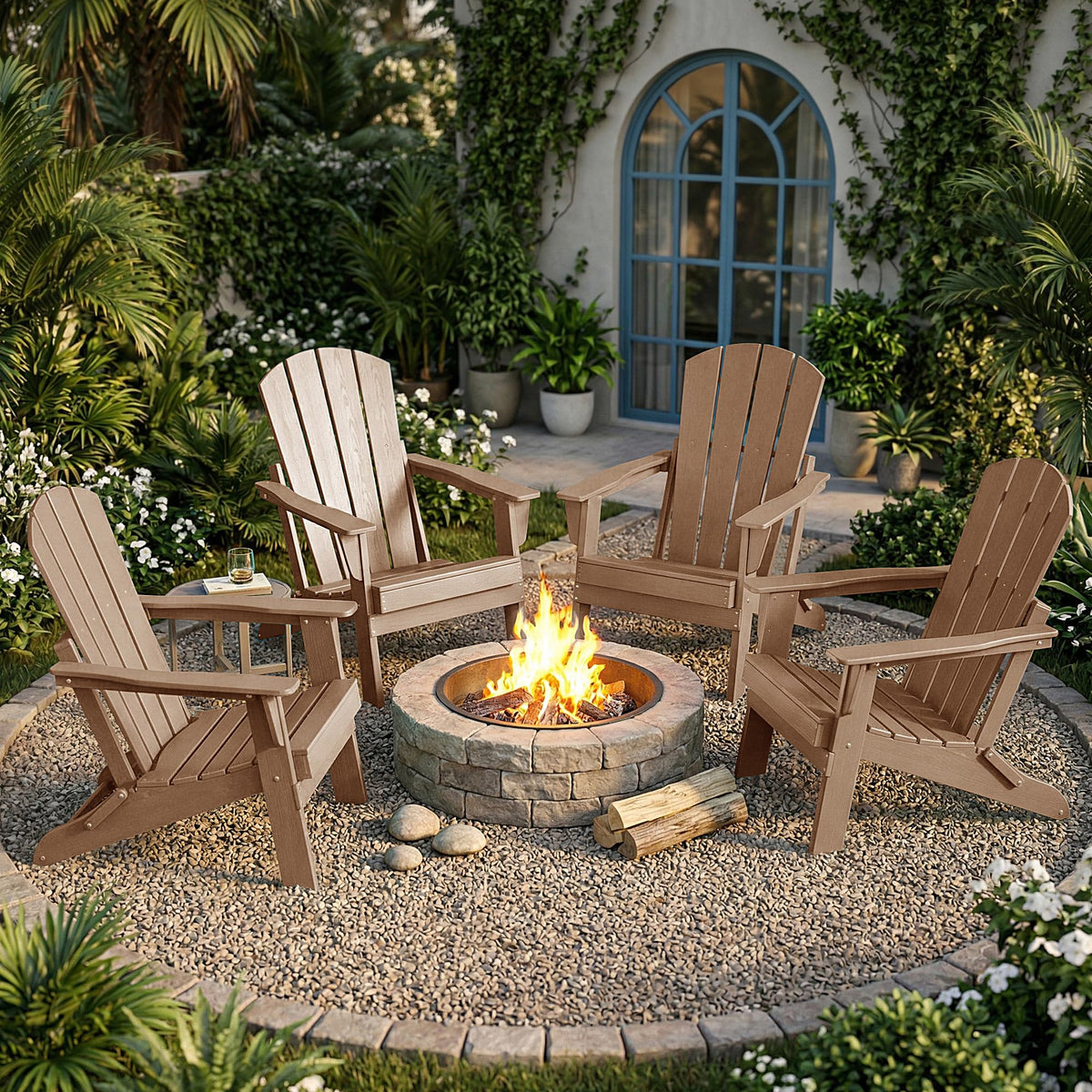 Folding HDPE Adirondack Chair Z476820