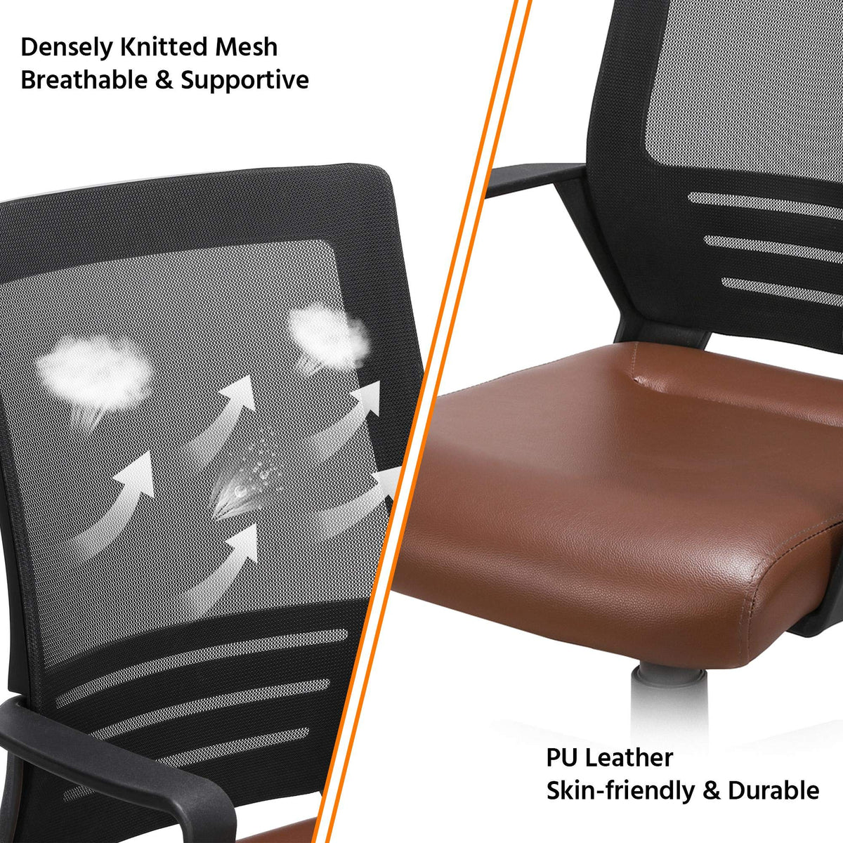 Brown Mesh Swivel Office Desk Chair F8013
