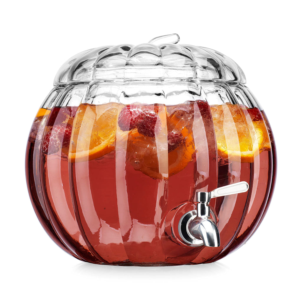 2.11 Gallon Clear Glass Beverage Dispenser with Stainless Steel Spigot X7376