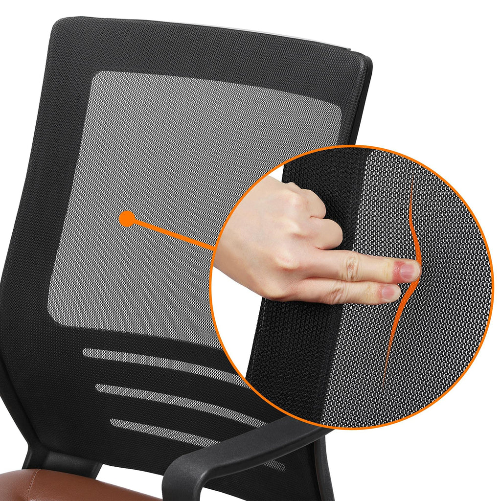 Brown Mesh Swivel Office Desk Chair F8013