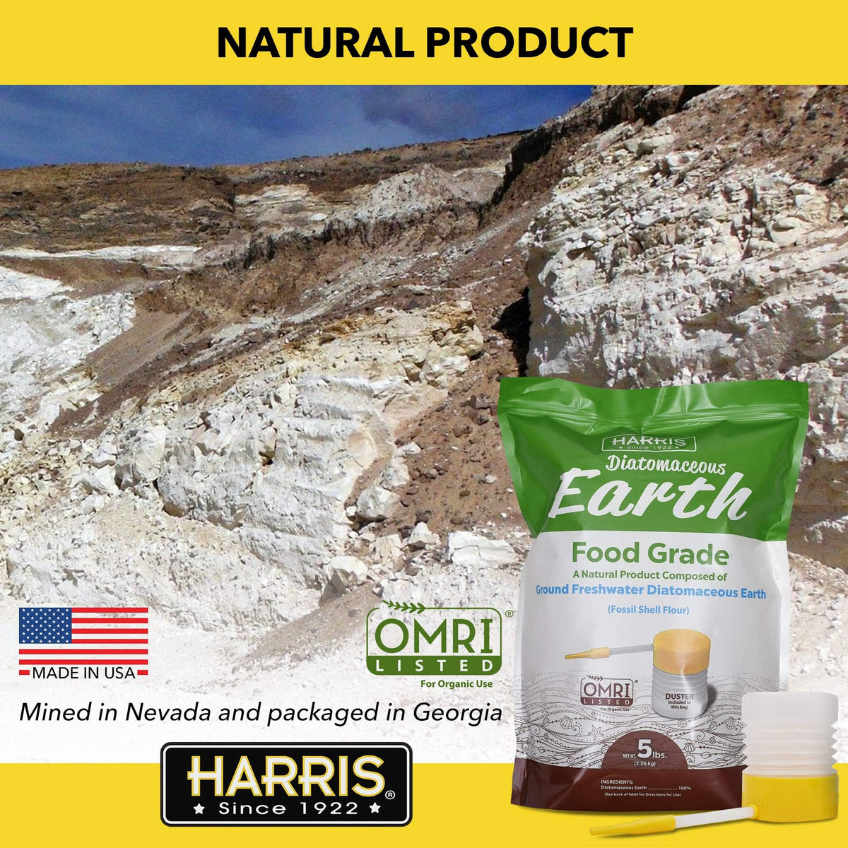 Food Grade Diatomaceous Earth 5lb with Powder Duster Z210