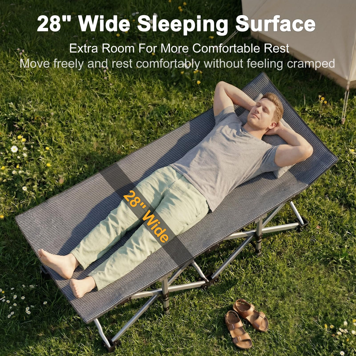 Camping Cot with Mattress V965708