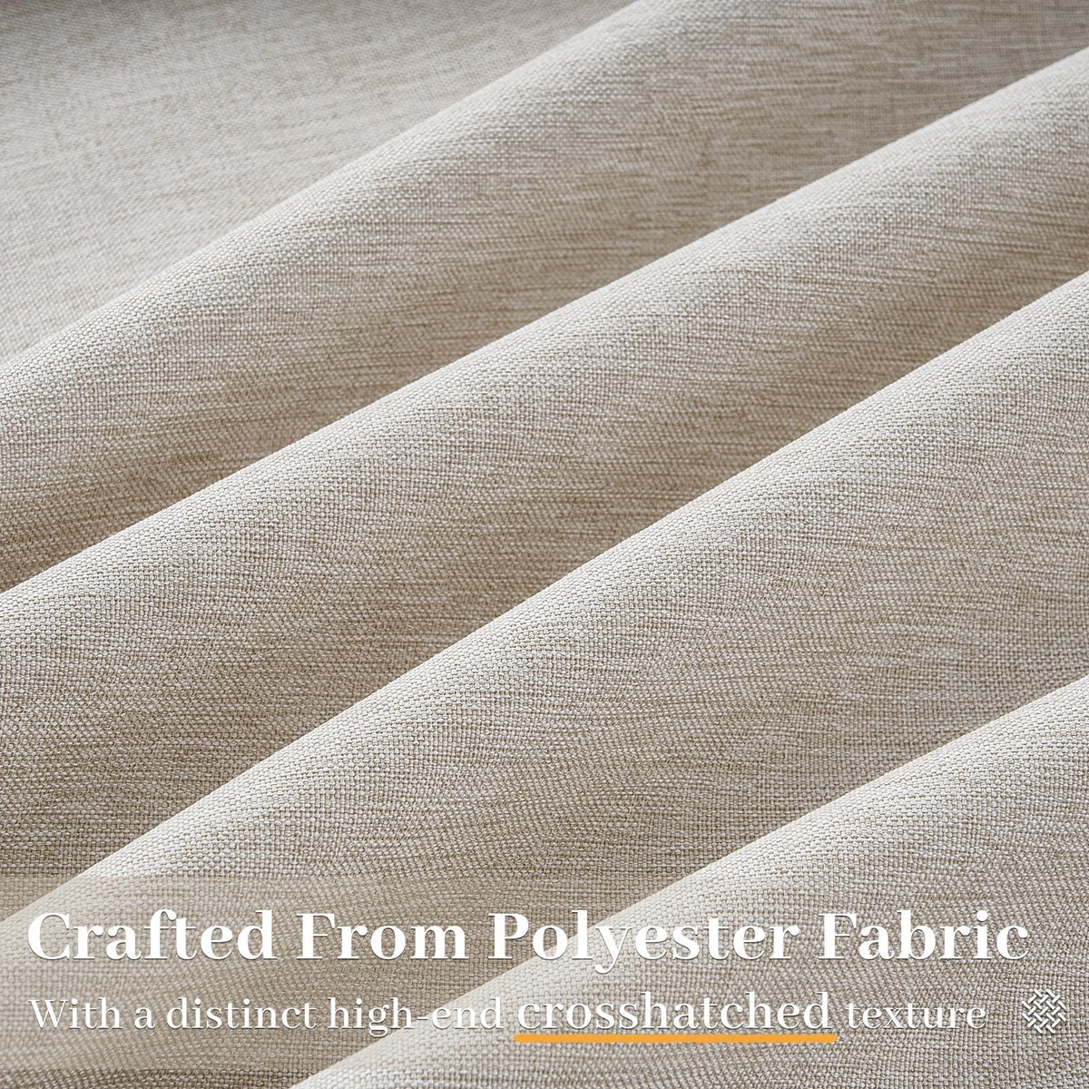 Oatmeal Linen Curtains 108 Inches Long Semi Sheer Pinch Pleated 2 Panels R238