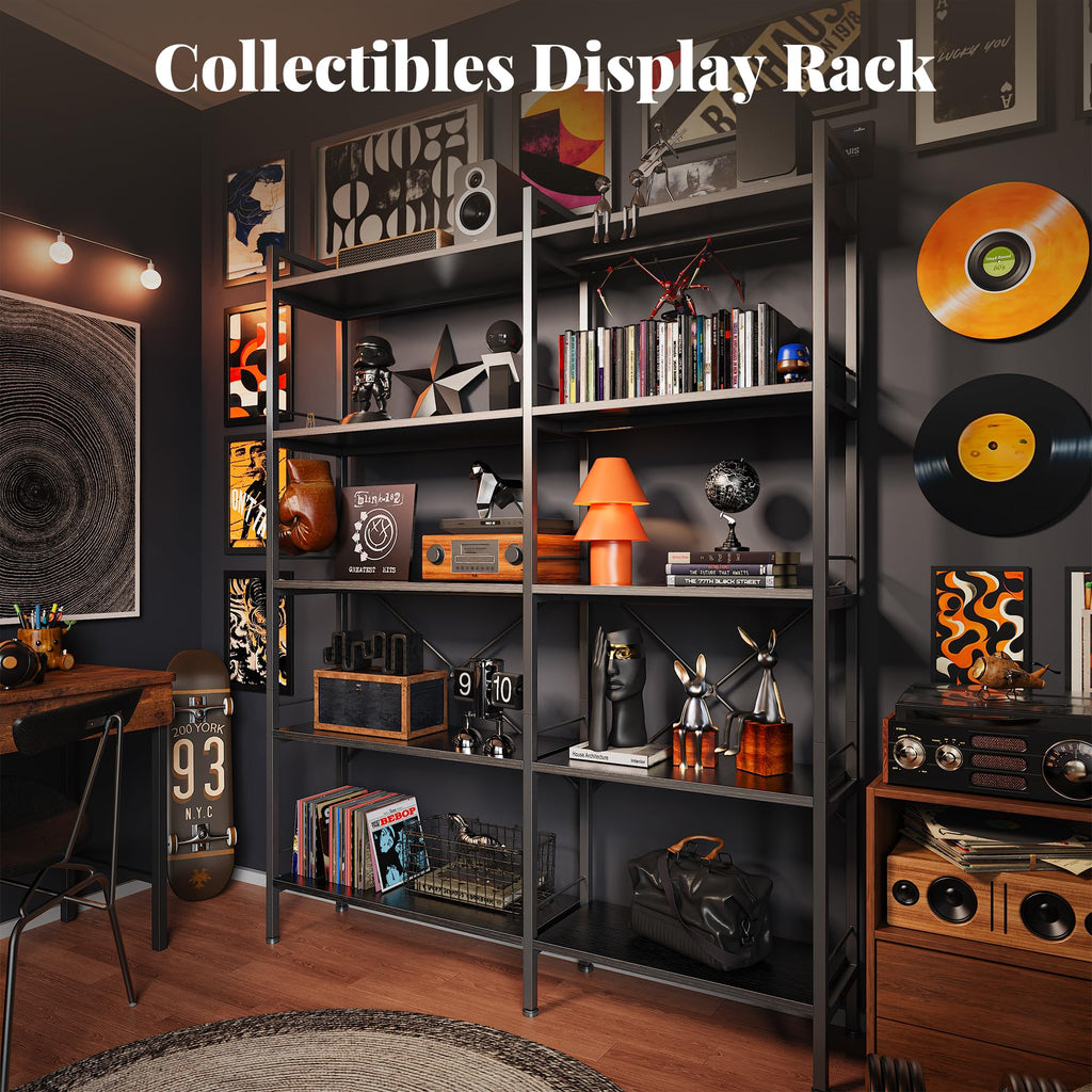 5 Tier L Shaped Corner Bookshelf with 10 Open Shelves Z274420