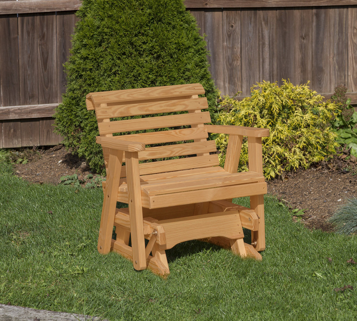 Brown Pressure Treated Outdoor Glider Chair Q12943